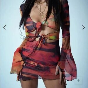 Jaded London mystic mesh mini dress